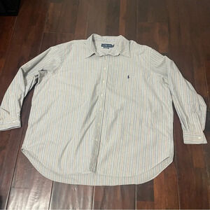 Ralph Lauren Long Sleeve Button Down Men’s 3XB Big Stripes Blue And Red